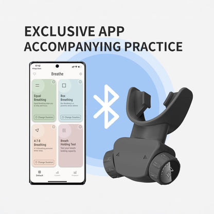 Smart Respiratory Muscle Trainer - App-Guided Breathing Exercise Device with Adjustable Resistance(white)