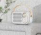 Portable Retro Bluetooth 5.0 Speaker - HIFI Sound, Multi-Function with TF Card, USB & AUX Input(White)