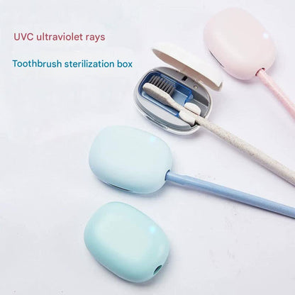 Portable UVC Toothbrush Sterilizer Case - 5-Minute Automatic Sanitizer, USB-C Rechargeable(green)