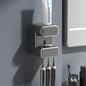 Automatic Toothpaste Dispenser with UVC Toothbrush Sterilizer & Holder - Wall Mounted, Rechargeable(Grey)