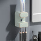 Automatic Toothpaste Dispenser with UVC Toothbrush Sterilizer & Holder - Wall Mounted, Rechargeable(green)