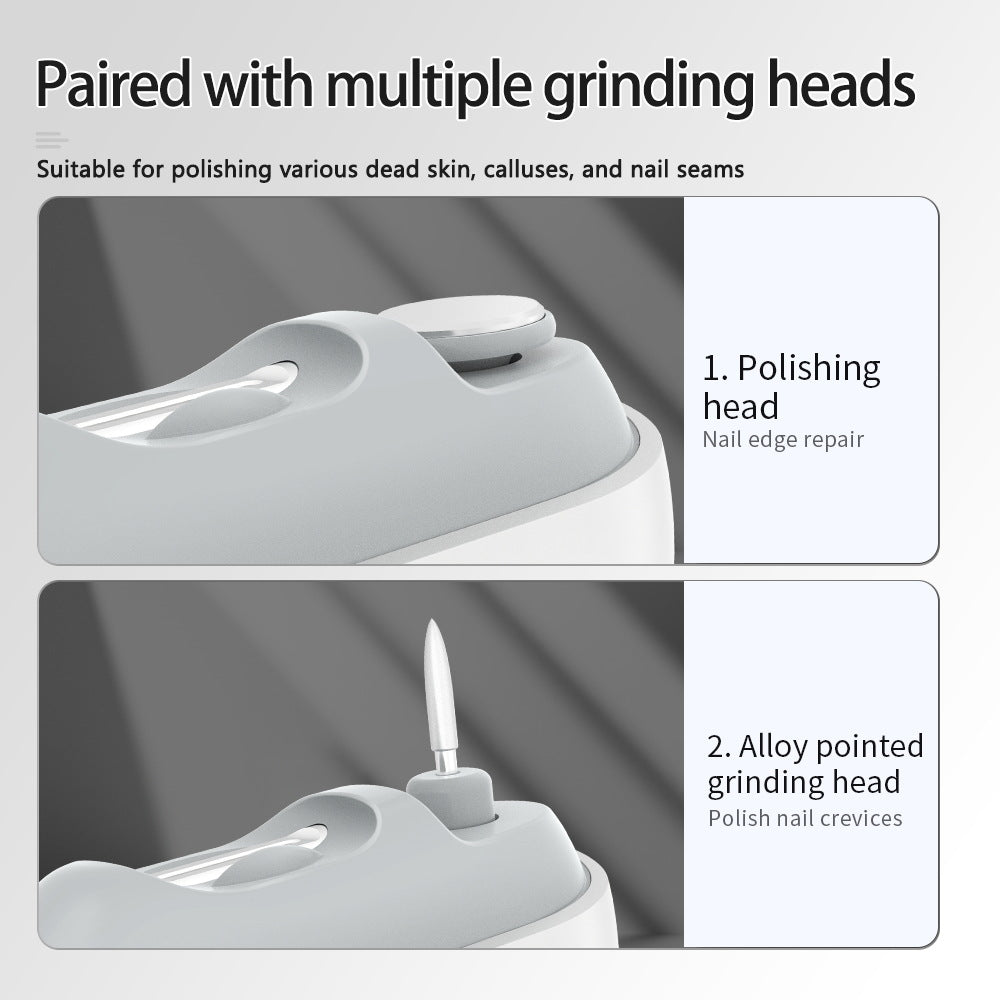 Multi-Functional Electric Nail Clipper & Grinder with LED Light and Magnetic Cover(white)