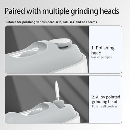Multi-Functional Electric Nail Clipper & Grinder with LED Light and Magnetic Cover(white)