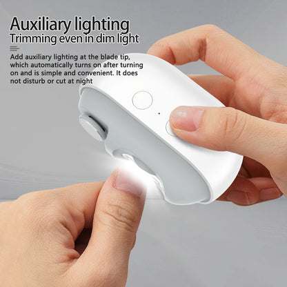 Multi-Functional Electric Nail Clipper & Grinder with LED Light and Magnetic Cover(white)