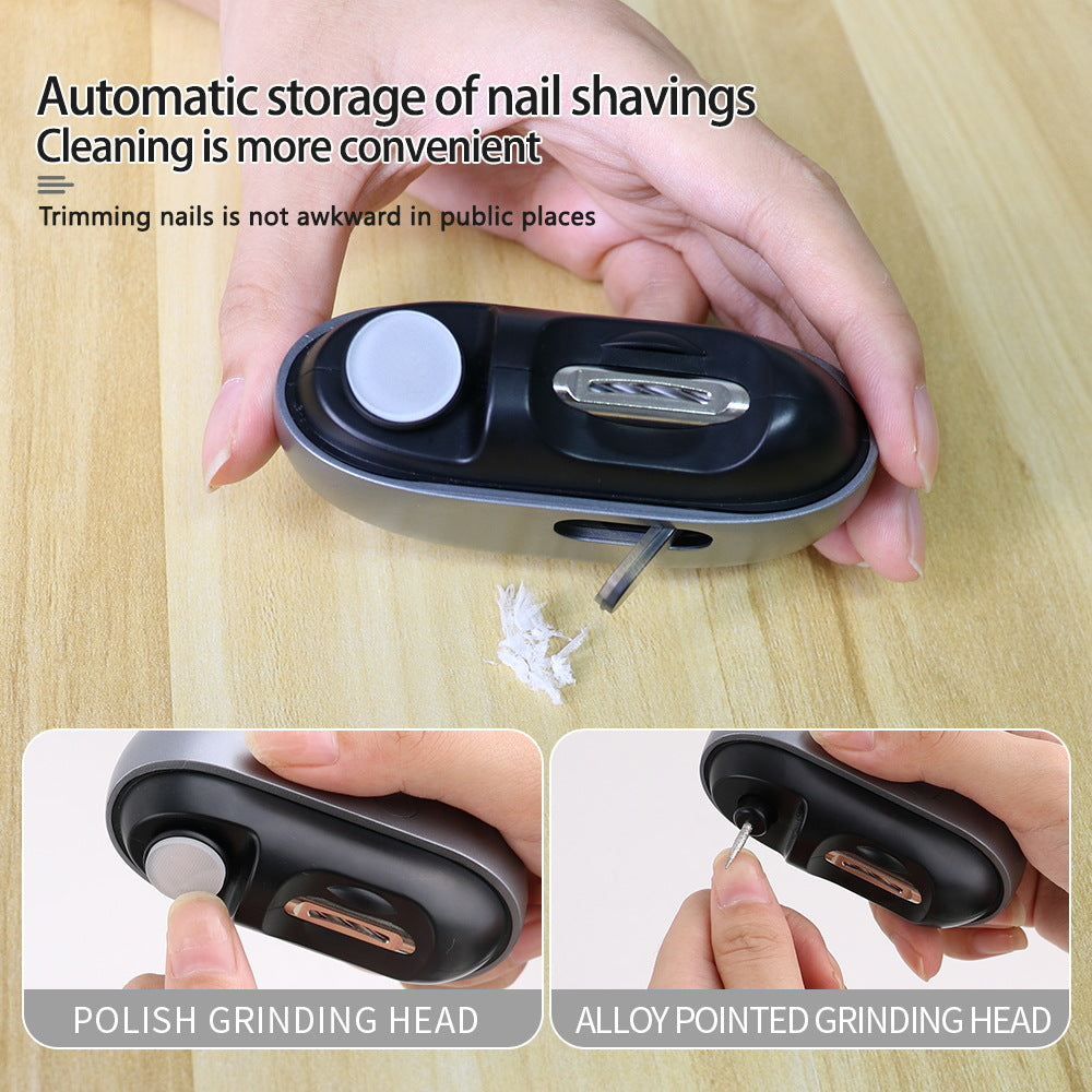 Multi-Functional Electric Nail Clipper & Grinder with LED Light and Magnetic Cover(white)