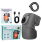 Rechargeable Heated Vibration Knee Massager Brace - 3 Heat & 3 Vibration Levels for Joint Pain Relief(Grey)