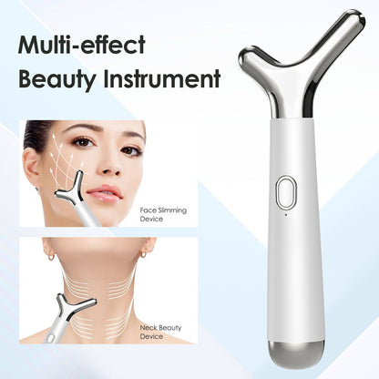 Y-Shaped Face & Neck Lifting Massager - 8000VPM Vibration, 30 Intensity Levels, 8 Massage Techniques(White)