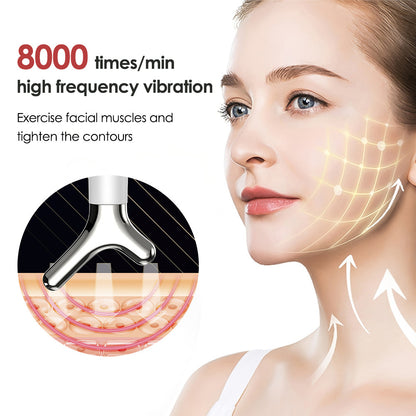 Y-Shaped Face & Neck Lifting Massager - 8000VPM Vibration, 30 Intensity Levels, 8 Massage Techniques(White)