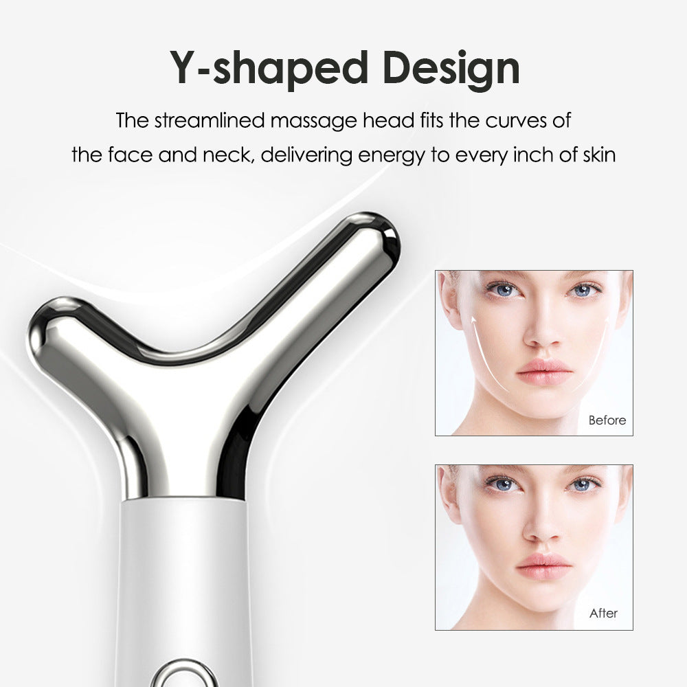 Y-Shaped Face & Neck Lifting Massager - 8000VPM Vibration, 30 Intensity Levels, 8 Massage Techniques(White)