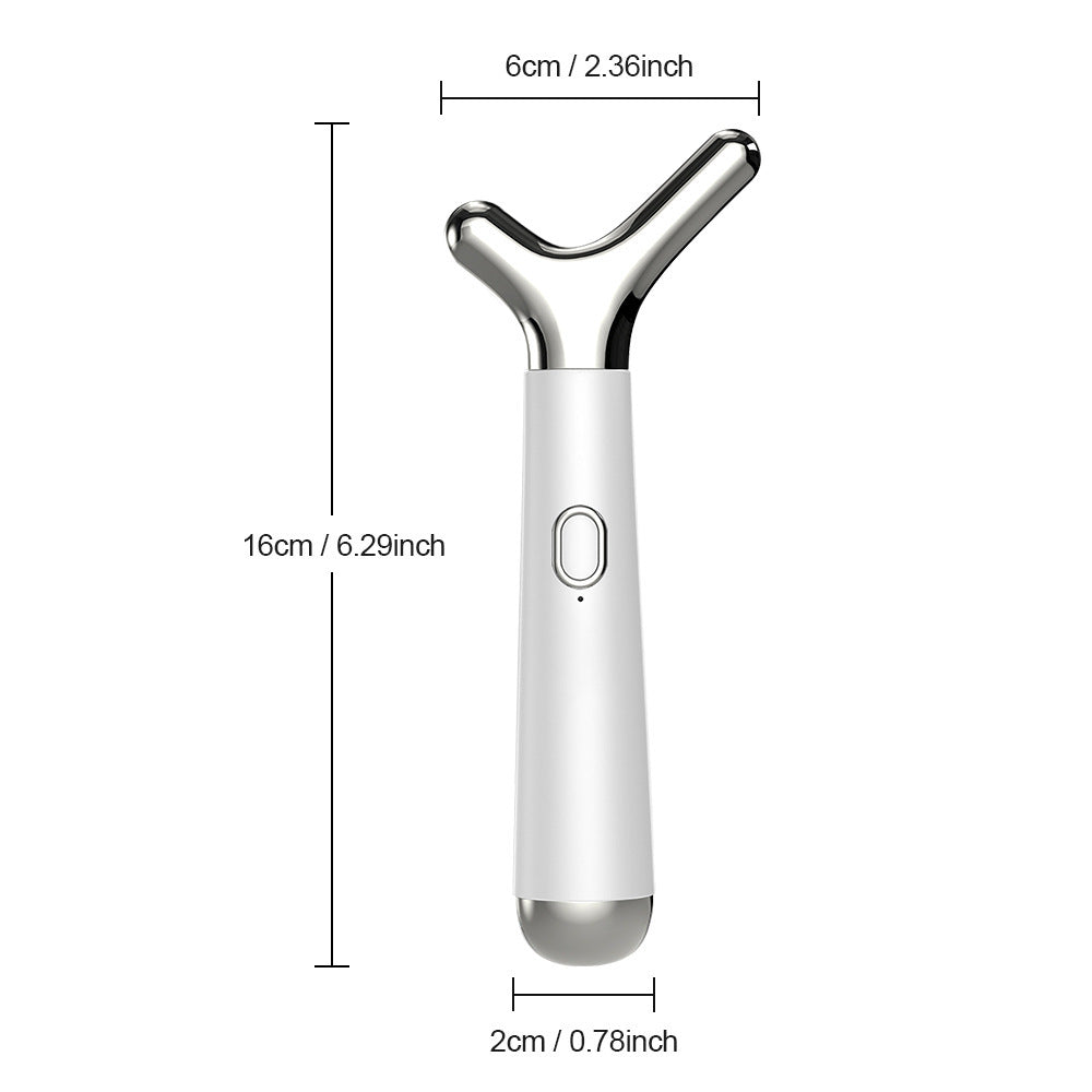 Y-Shaped Face & Neck Lifting Massager - 8000VPM Vibration, 30 Intensity Levels, 8 Massage Techniques(White)