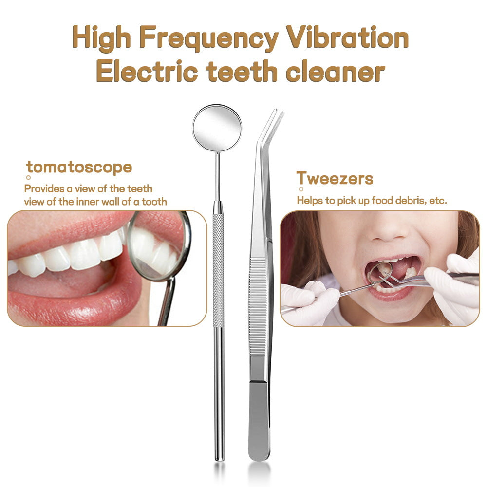 Professional Ultrasonic Teeth Cleaner - 3 Modes, IPX7 Waterproof Dental Scaler Kit with LED Light & 3 Heads(black)