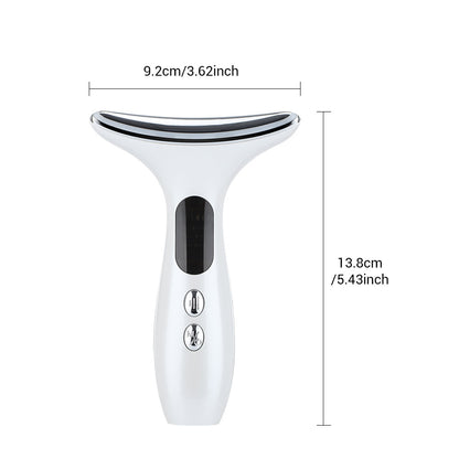 Multi-Function Neck & Face Beauty Device - 4-in-1 LED Light Therapy, EMS Lifting & Anti-Wrinkle Massager(White)