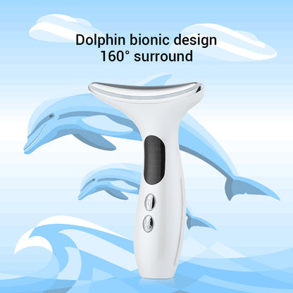 Multi-Function Neck & Face Beauty Device - 4-in-1 LED Light Therapy, EMS Lifting & Anti-Wrinkle Massager(black)