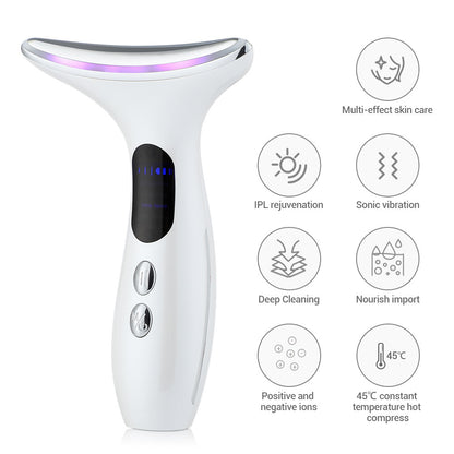 Multi-Function Neck & Face Beauty Device - 4-in-1 LED Light Therapy, EMS Lifting & Anti-Wrinkle Massager(Gradient)