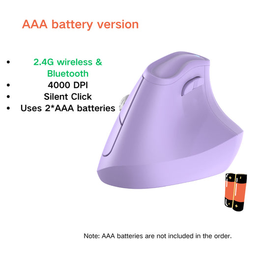 Ergonomic Vertical Mouse - Multi-Device Bluetooth5.0 & 2.4G Wireless, Adjustable DPI, Silent Click(blue)