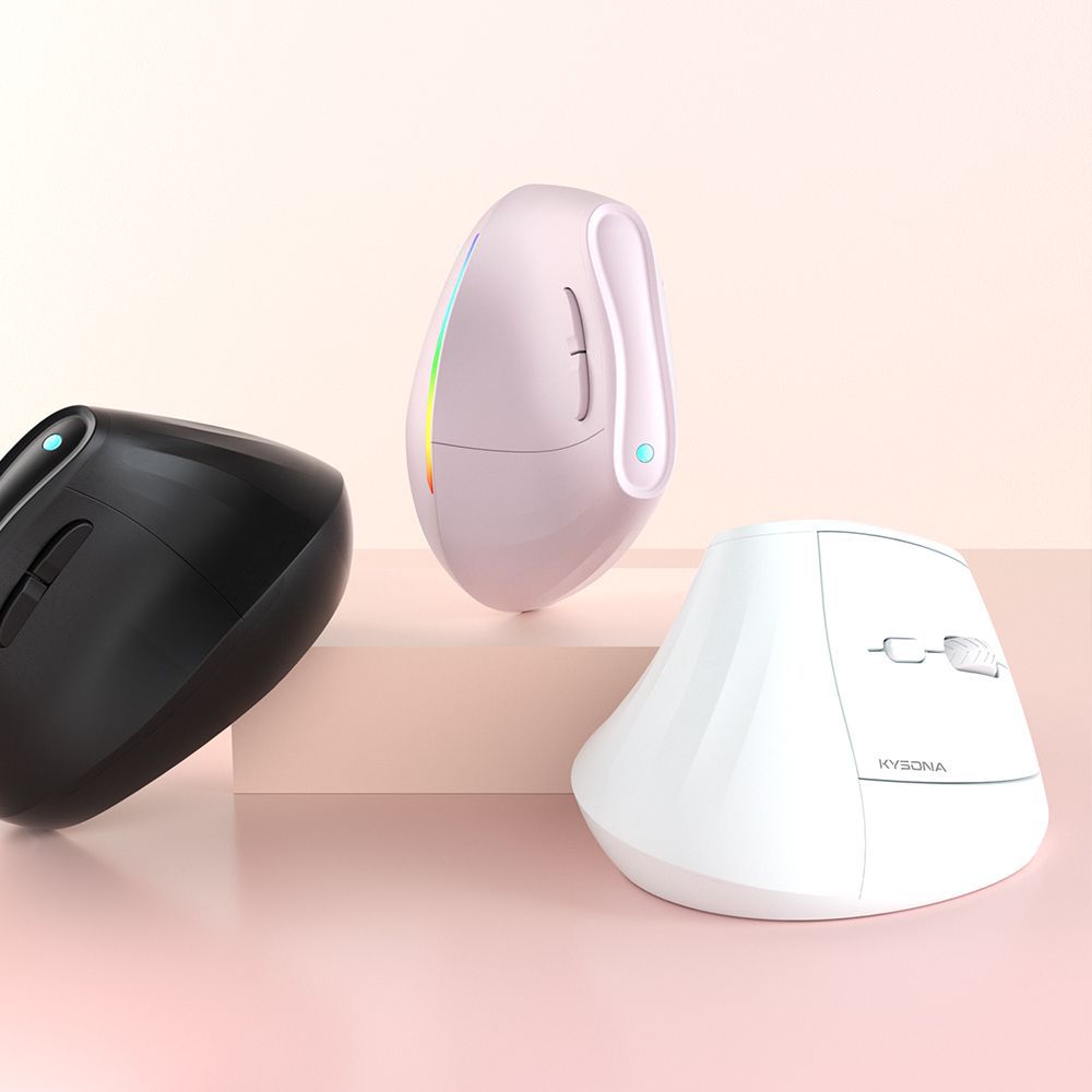Ergonomic Vertical Mouse - Multi-Device Bluetooth5.0 & 2.4G Wireless, Adjustable DPI, Silent Click(blue)