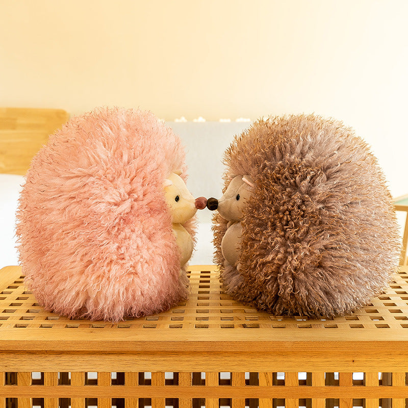 Super Soft Animal Sphere Plush Pillow - 38cm Decorative Throw Cushion for Sofa & Bed(brown)