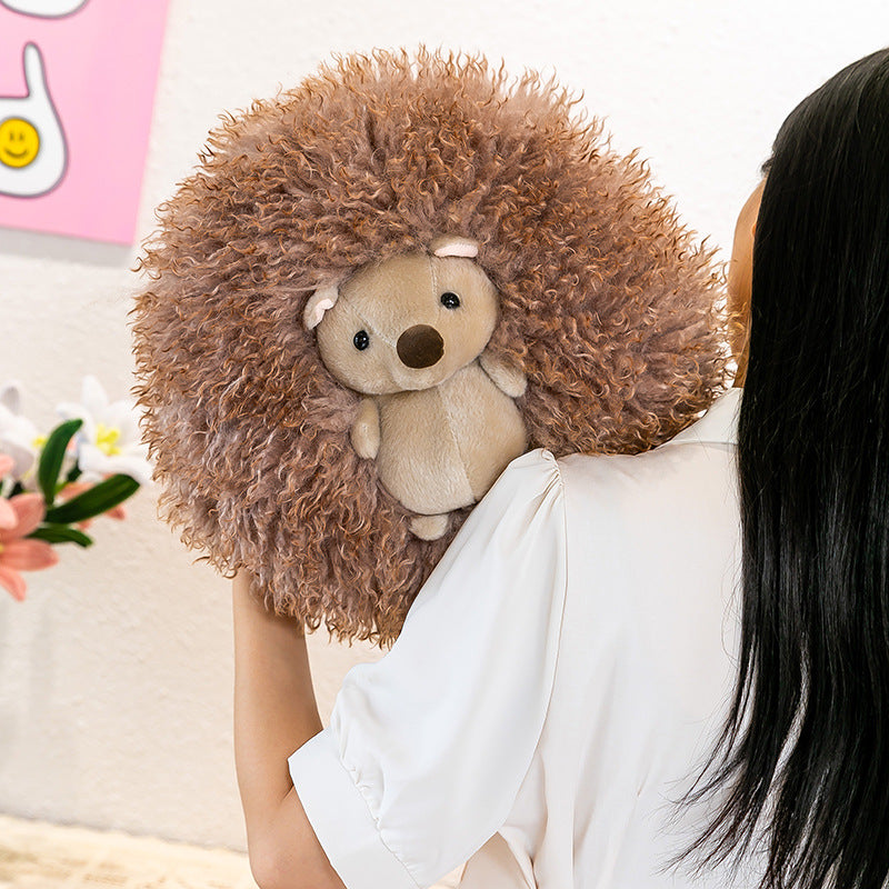 Super Soft Animal Sphere Plush Pillow - 38cm Decorative Throw Cushion for Sofa & Bed(brown)