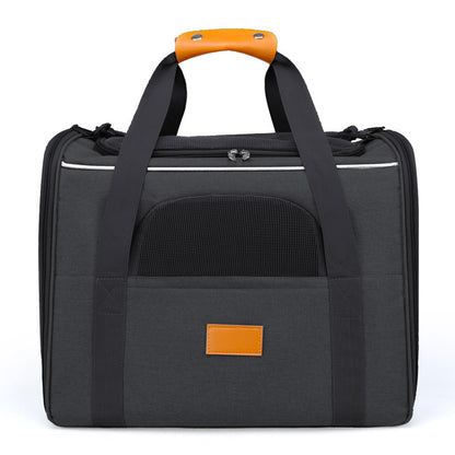Foldable Soft-Sided Pet Carrier for Travel - Fits Cats & Small Dogs Under 6kg, with Removable Plush Bed & Shoulder Strap(black)