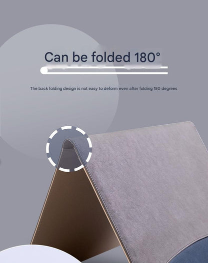 A4 PU Leather Business Portfolio with Ring Binder, Calculator & 40 Sleeves(grey and black)