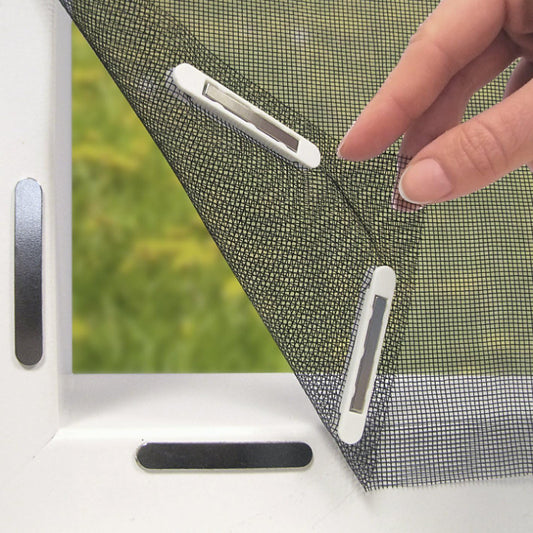 3pc DIY Magnetic Window Screen Kit - Fine Mesh Insect Net, No Drilling Required, Cut to Size(black 150cm x 130cm)