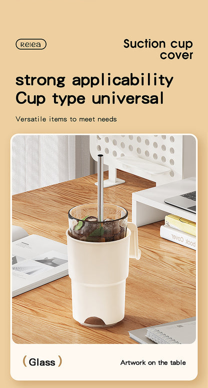 Multi-Purpose Anti-Spill Cup Holder with Suction Base & Detachable Phone Stand(white)