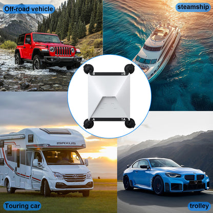 White and Black Heavy-Duty Suction Cup Mount for Starlink Mini - All-Weather Car, RV & Boat Bracket