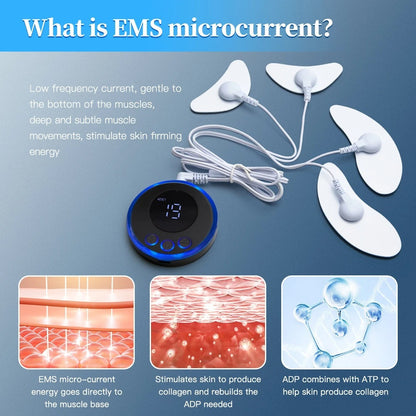 White EMS Microcurrent V-Line Face Lifting Massager - Rechargeable Facial Toning Device for Wrinkles & Skin Tightening
