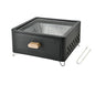 Black Portable Japanese Style Tabletop Charcoal Grill - Compact Hibachi BBQ for Outdoor Camping & Patio