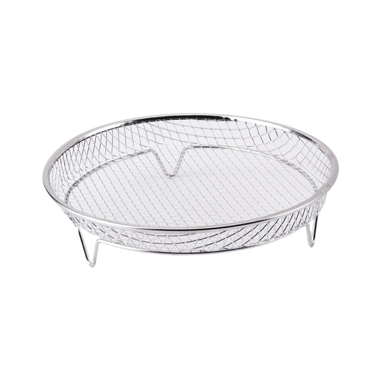 Silver 3-Pack Stackable Air fryer Racks - Food Grade Stainless Steel Multi-Layer Dehydrator & Crisper Tray Accessory
