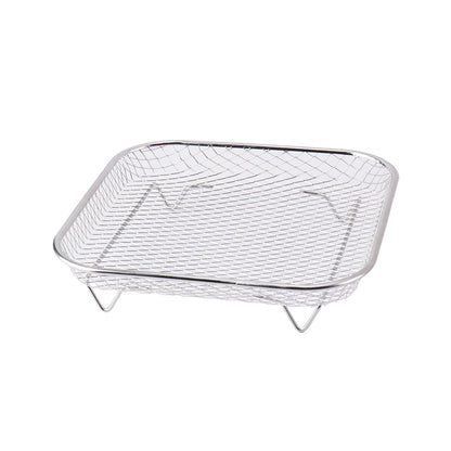 Silver 3-Pack Stackable Air fryer Racks - Food Grade Stainless Steel Multi-Layer Dehydrator & Crisper Tray Accessory