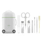 White Mini Suitcase Manicure Set - 8-Piece Portable Grooming & Nail Care Travel Kit