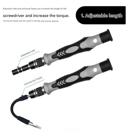 Blue and Black Professional 115-in-1 Precision Screwdriver Set - Magnetic Repair Tool Kit for PC, Laptop, Phone & Electronics