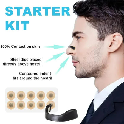White Round Anti-snoring Patch Set (30 Pairs of patches) Magnetic Nasal Dilator Kit for Snoring Relief - Reusable Multi-Size Sleep & Sport Breathing Aid