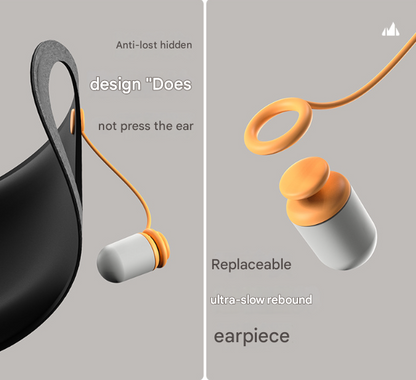 Grey 2-in-1 Blackout Sleep Mask with Integrated Noise Reducing Earplugs for Undisturbed Rest