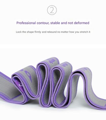 Pink and Blue 9-Loop Yoga Stretch Strap - Numbered Band for Flexibility and Physical Therapy