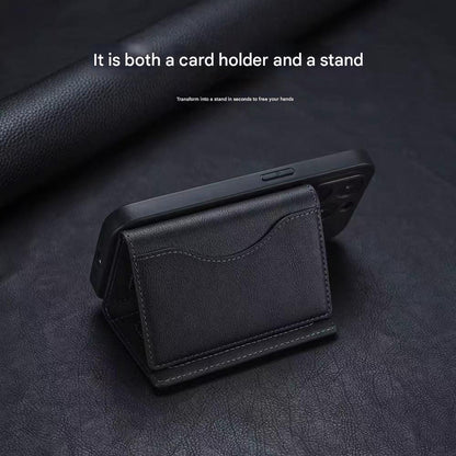 Dark Blue 3-in-1 Magnetic Wallet for MagSafe - Slim PU Leather Card Holder with Kickstand