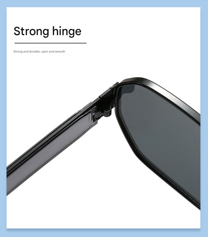 Silver Frame and Grey Lenses Modern Retro Geometric Sunglasses - Chic Metal Frame with UV400 Lenses and Black PU Leather Protective Case