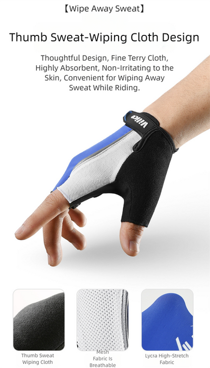 Size L Red Padded Half-Finger Cycling Gloves - Breathable Shock-Absorbing Workout Gloves for Gym & Fitness