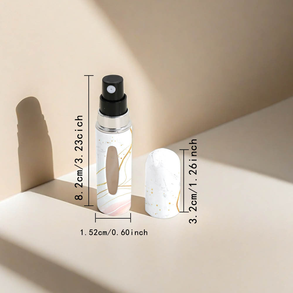 Light Green Chic Marble Travel Perfume Atomizer Set (3-Pack) - 5ml Leakproof Bottom-Fill Spray Bottles