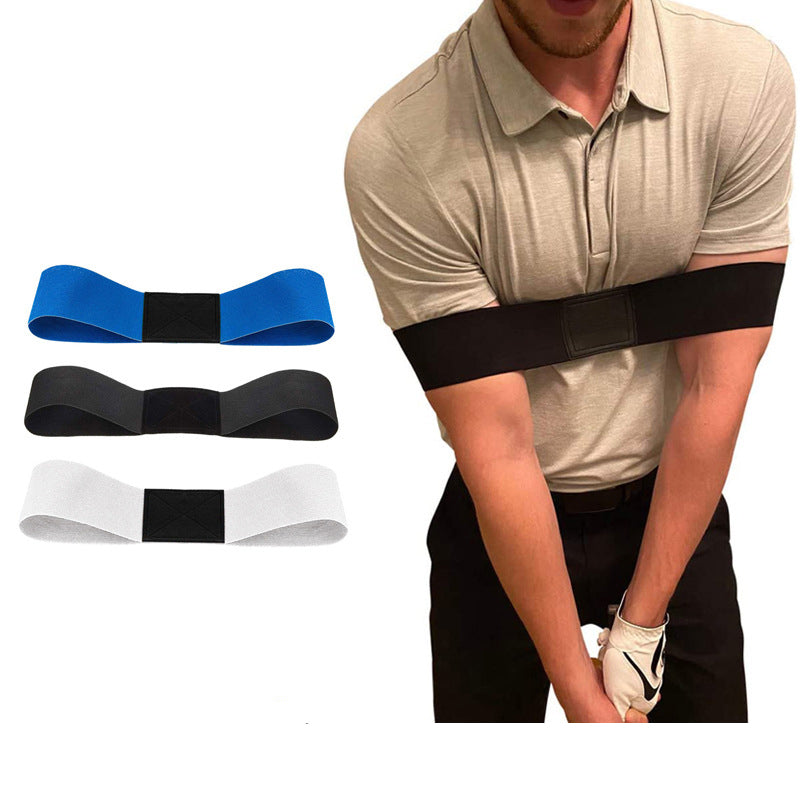 White Golf Swing Trainer Arm Band - Simple Posture Corrector for Improved Alignment & Connection