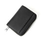 Genuine Leather RFID Blocking Accordion Card Holder & Coin Purse - Large Capacity Zip Wallet(black)