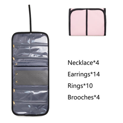 Large Capacity Travel Makeup Backpack with 5 Removable Organizer Cases & Jewelry Roll(pink)