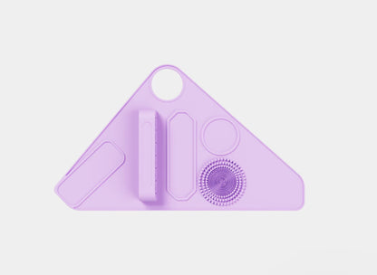 2pc Multi-Functional Silicone Makeup Artist Wristband - Wearable Palette, Brush Holder & Cleaner(Purple)