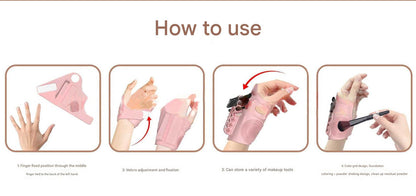 2pc Multi-Functional Silicone Makeup Artist Wristband - Wearable Palette, Brush Holder & Cleaner(Purple)