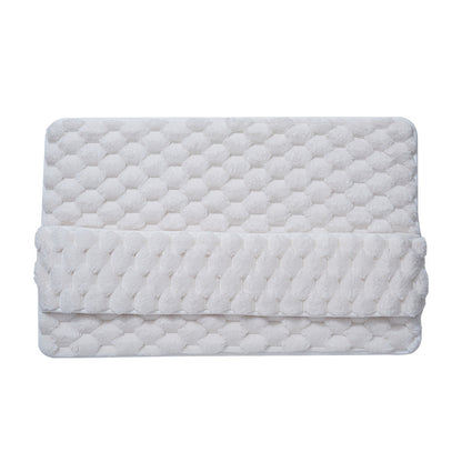 Luxury Plush Memory Foam Bath Mat with Foot Drying Panel - Super Absorbent & Non-Slip Bathroom Rug(Checkered brown)