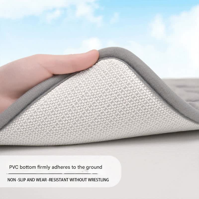 Plush Embossed Leaf Bath Mat - Ultra Soft, Absorbent & Non-Slip Bathroom Rug(Dark gray 50*80㎝)