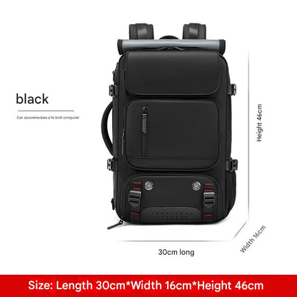 4-in-1 Convertible Travel Backpack & Briefcase - Large Capacity, 16" Laptop Compartment, USB Port(Black)
