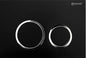 R&T Standard Cisterns Push Plates - Round Matte Black With Chrome Trim